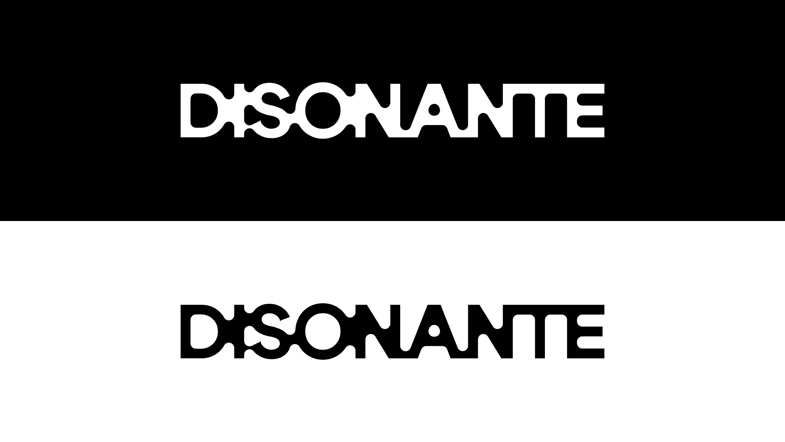 Versión del logo de Disonante en blanco y negro